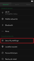 Navigate to Security settings
