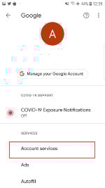  Go to Account services 