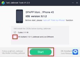 Start to Jailbreak the device