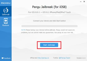 Select the Start Jailbreak button