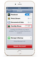 Find my iPhone must be disabled