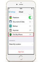 Find my iPhone must be disabled