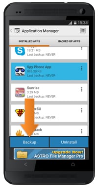 back-up Android applications