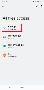  File access select Backup 