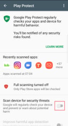 Google Play Protect disabled