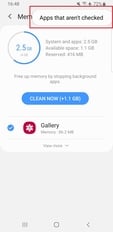 Click on Apps that aren't checked