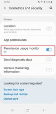 Click on Permision usage monitor